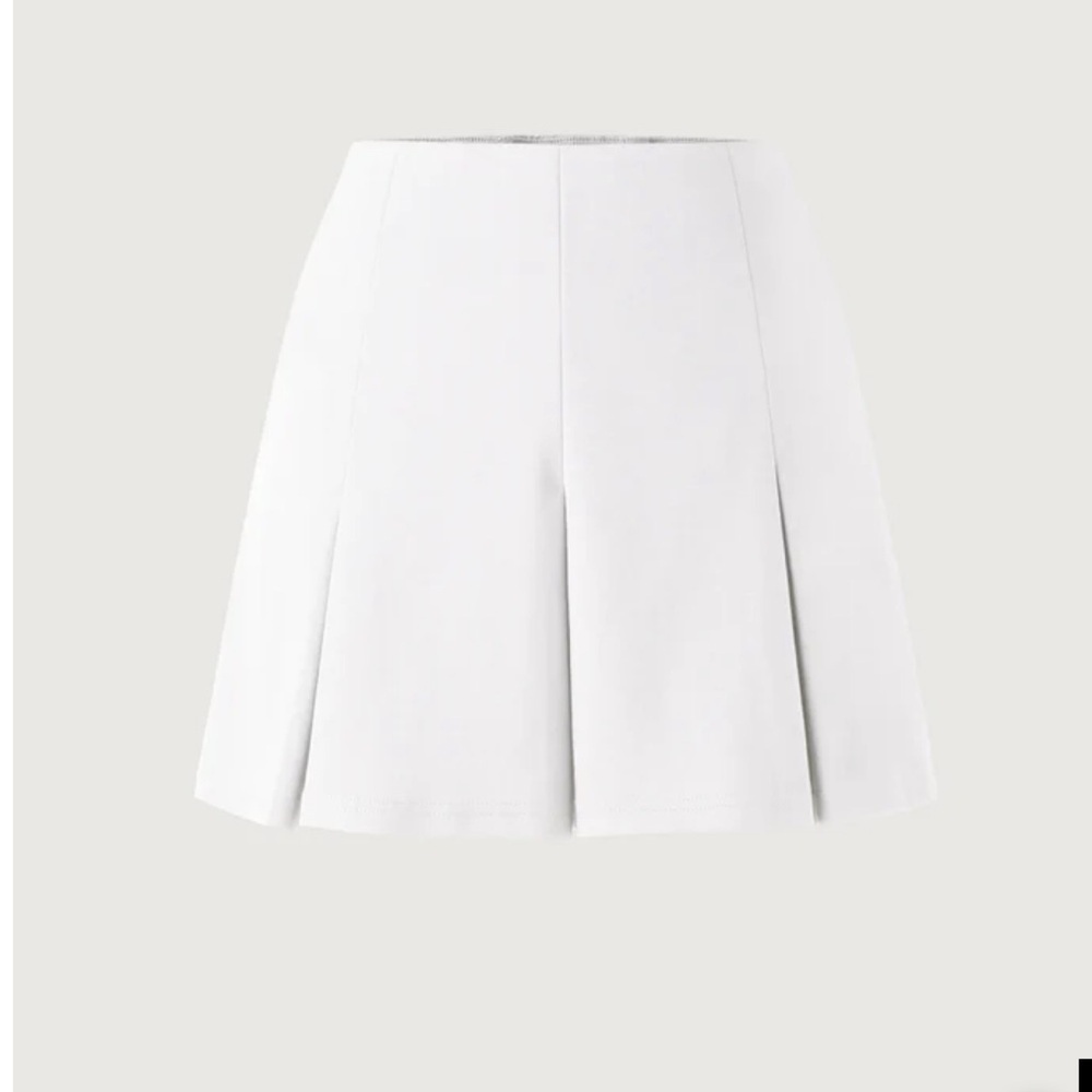 OGL White Structured Pleated Mini Skirt
